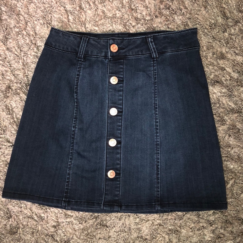 Cute Denim Buttoned Skirt